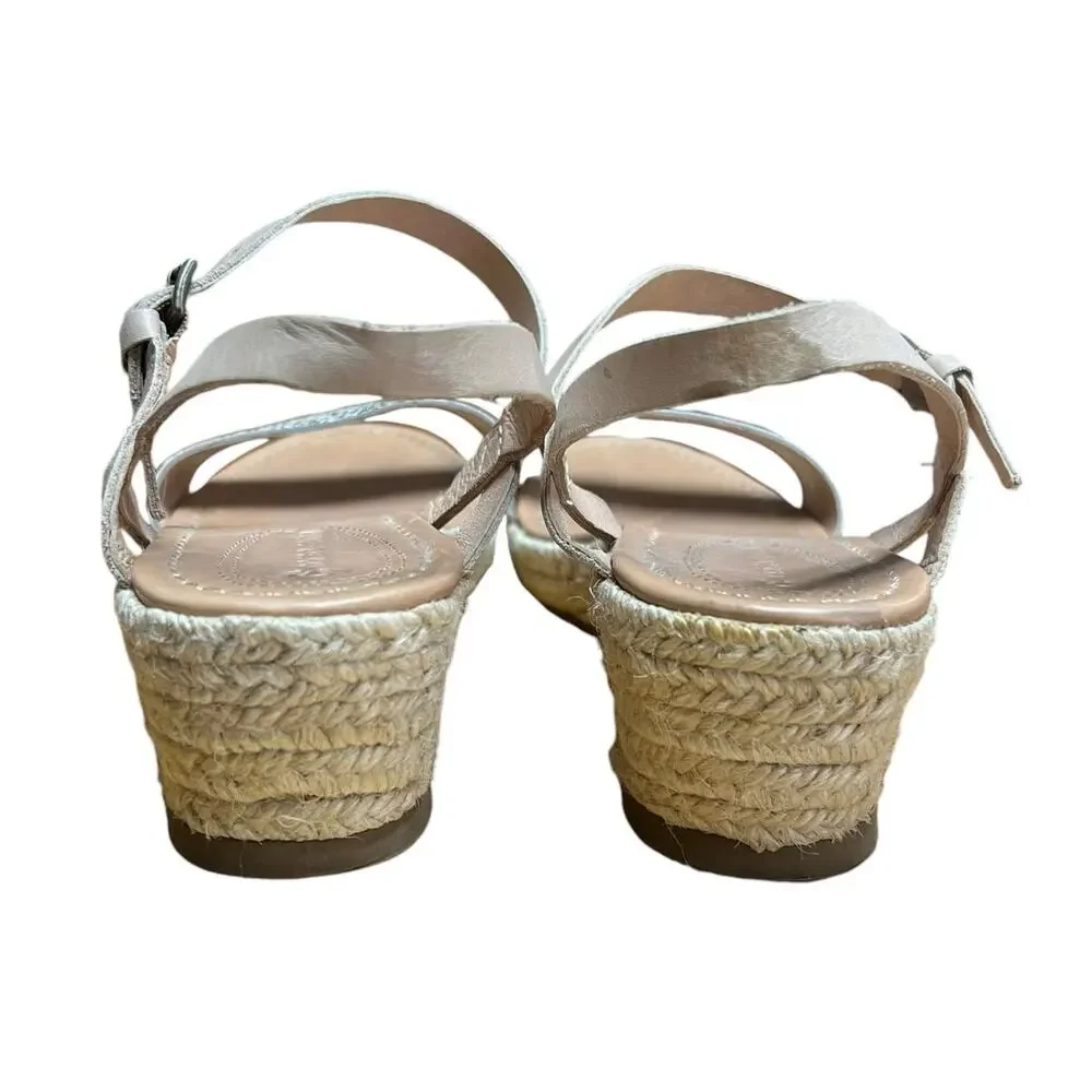 Corso Como Women's Cape Wedge Size 8 Sandal Leather Ankle Strap Espadrille